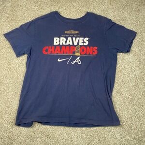 Nike Atlanta Braves Champions World Series 2021 T-Shirt Mens Size M MLB Baseball